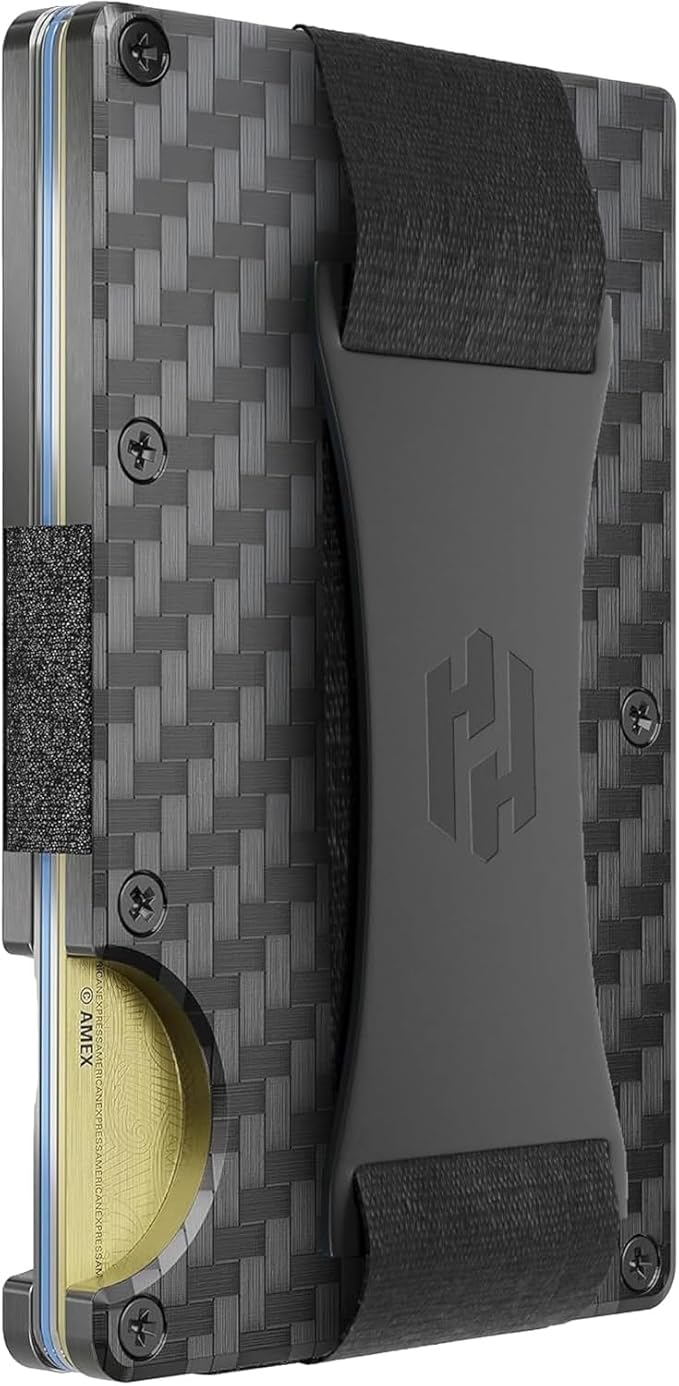 Hayvenhurst Wallet for Men - Slim RFID Blocking Metal Wallet with Cash Strap, Minimalist Front Pocket Credit Card Holder, Small Mens Wallet | Reinvented Design, Slim, Minimalistic, Seamless, Blocks RFID Scanners, Cash Strap