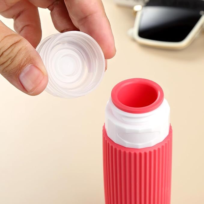 Mrsdry Travel Bottles for Toiletries, Tsa Approved 3oz Portable Travel Bottles, BPA Free Leak Proof Squeezable Silicone Travel Size Containers, Travel Accessories with Clear Toiletry Bag (4 Pack)