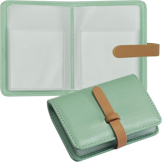 Credit Card Holder with 40 Suitable Slot, ID Card Case PU Leather Wallet for Women Men Business Organiser Pocket (Macaron Green)