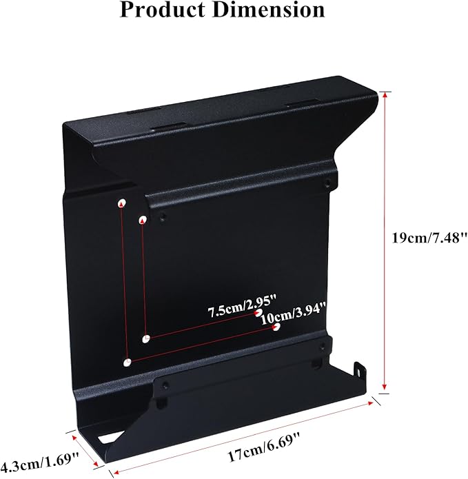 Mini PC Mount for Dell Micro Mount, Wall VESA and Under Desk Mount for 75x75mm or 100x100mm Micro Monitor