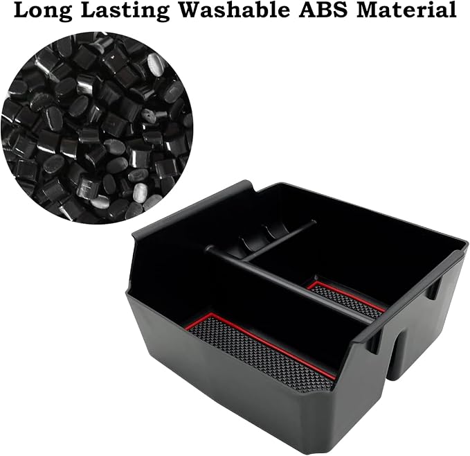 Compatible with Jeep Wrangler JK and JKU Accessories 2011-2018 Center Console Organizer Tray (Red)
