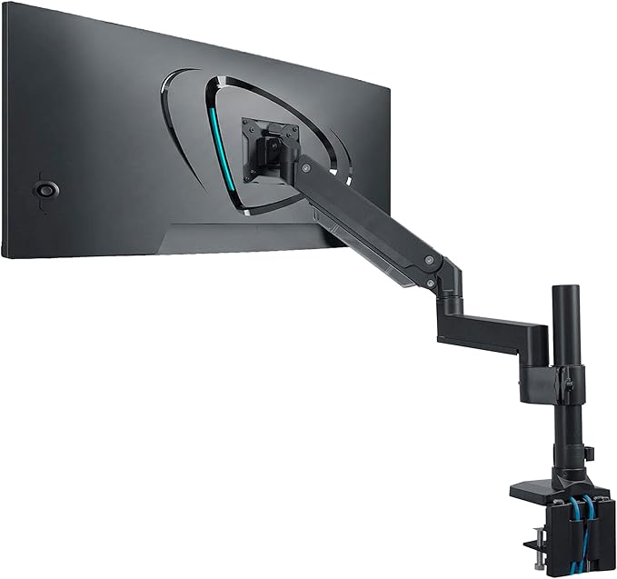 Mount-It! Ultrawide Monitor Arm, Heavy-Duty Gas Spring Desk Mount for 17??5??Curved Screens up to 33 lbs, Full Motion Height Adjustable Monitor Arm with USB 3.0 & Audio Ports, VESA 75/100/200