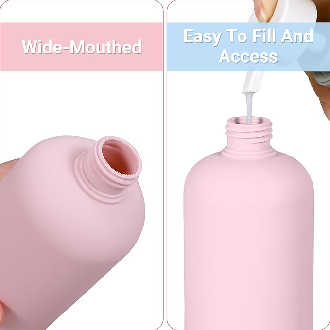 ASEVAT 10 oz Plastic Leak Proof Travel Bottles for Toiletries, Plastic Travel Size Containers, Shampoo and Conditioner Bottles Refillable Squeeze Bottle for Lotion, Body Wash (3Pcs)
