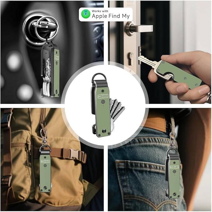 Key Organizer Men's Keychains with Smart Tracker, Key Finder, Compact Key Holder -Minimalist Key Case Metal Car Key Chain