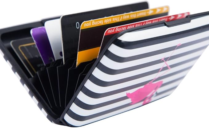 ELFISH Mini RFID Aluminum Wallet Credit Cards Holder Business Card Case Metal ID Case for Men Women (Crane)