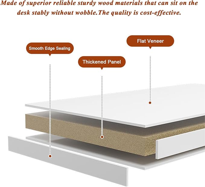 Stable Wood Computer Monitor Stand for Desk Organizer, Anti-slip Computer Riser Monitor Shelf for PC Laptop Notebook Home & Office (Brown)