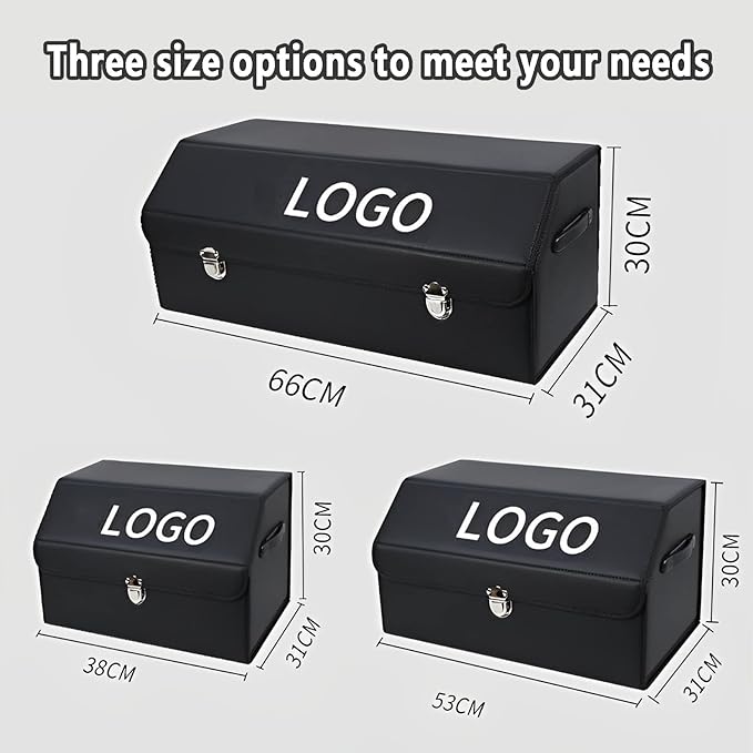 Car Trunk Organiser with Your Logo, Large Capacity Waterproof Collapsible Trunk Organizer, Car Trunk Organizer for Sedan/Suv, Storage Box, Trunk Organizer for Suv