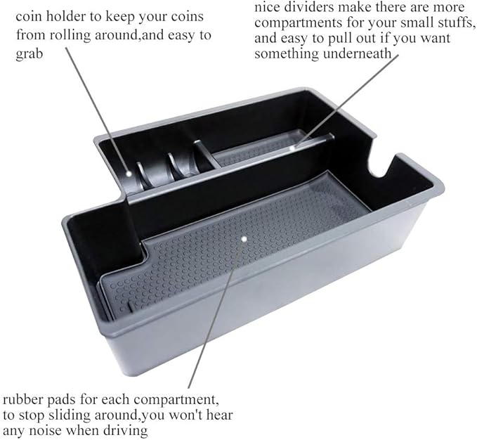 Vesul Center Console Armrest Storage Box Compatible with Mitsubishi Outlander Sport 2012 2013 2014 2015 2016 2017 2018 2019 2020 2021 ABS Tray Insert Organizer Glove Pallet