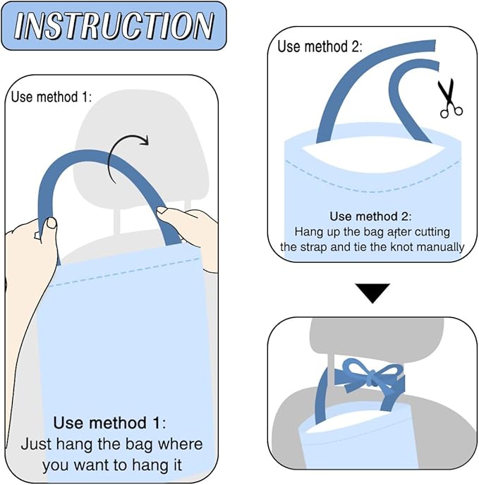 Car Trash Bag Hanging No Snap Small Garbage Bag for Car Back Seat Cute Printed One-handed Strap Trash Bags Car Accessories-Horse Sunflower Car Trash Bags