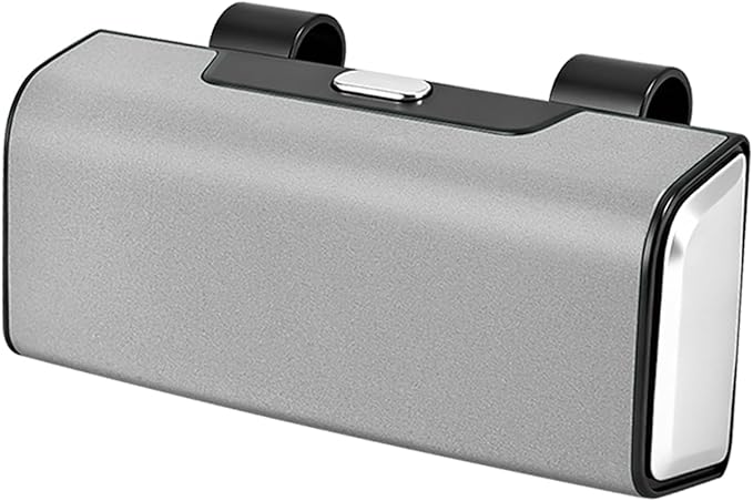 Car Sunglasses Holder for Sun Visor, Button Leather Eyeglass Hanger and Interior Storage Box
