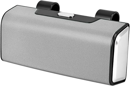 Car Sunglasses Holder for Sun Visor, Button Leather Eyeglass Hanger and Interior Storage Box