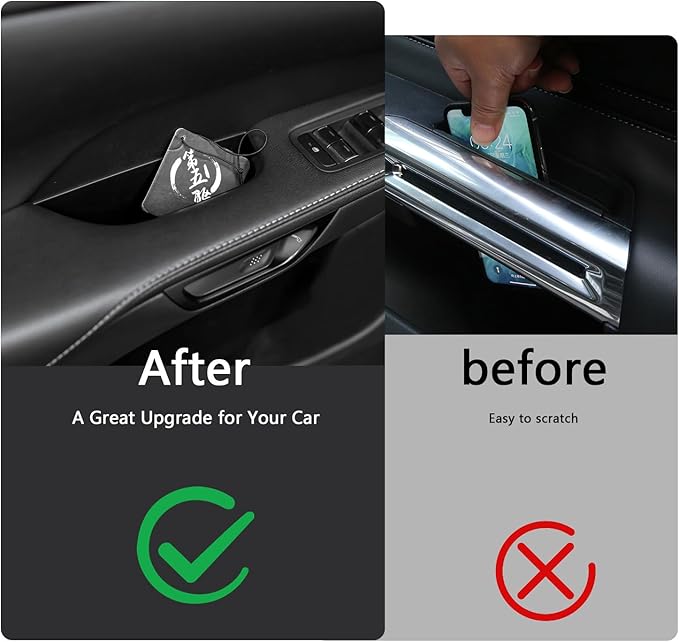 4PCS Car Door Organizer Tray for RX 2023 2024 2025 Front & Rear Door Pocket Inner Organizer Trays TPE for RX Hybrid RX 350h 500h F Sport Premium+ Luxury F Sport Accessories Black