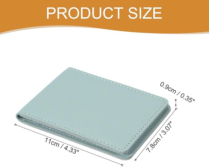 uxcell Leather Credit Card Holder, 10 Slots Blank Driver's License Holder for Women and Men, Multi-Functional Card Organizer for Documents, ID Cards, License(Blue)