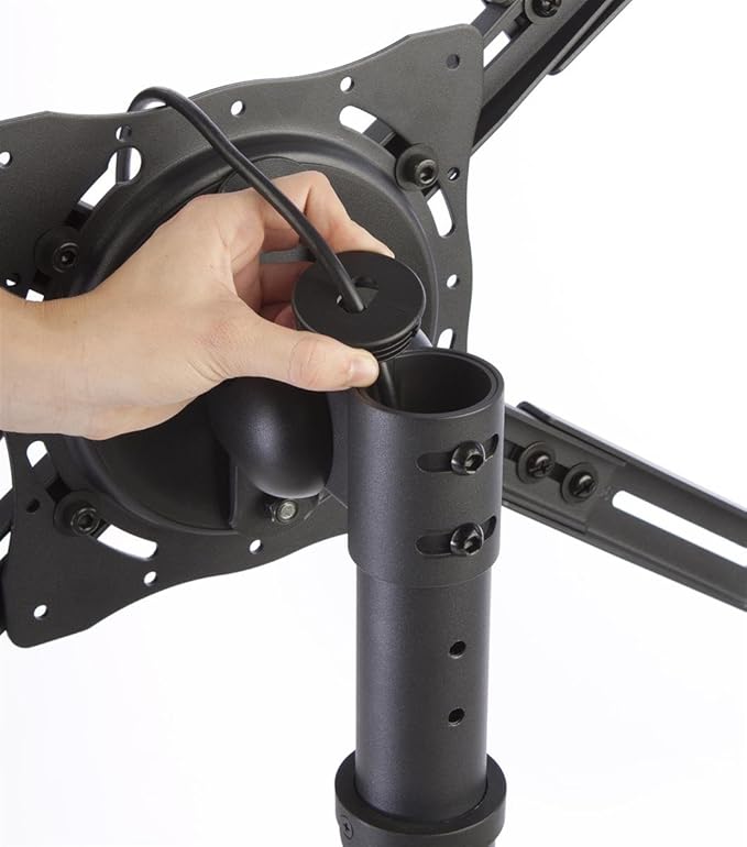Floor Stand for Flat-Screen Monitor, Black Metal Bracket with Weighted Base, Rolling Wheels, LCD TV Rack for 27 to 60 Inch Screens ??Perfect for Lobbies!