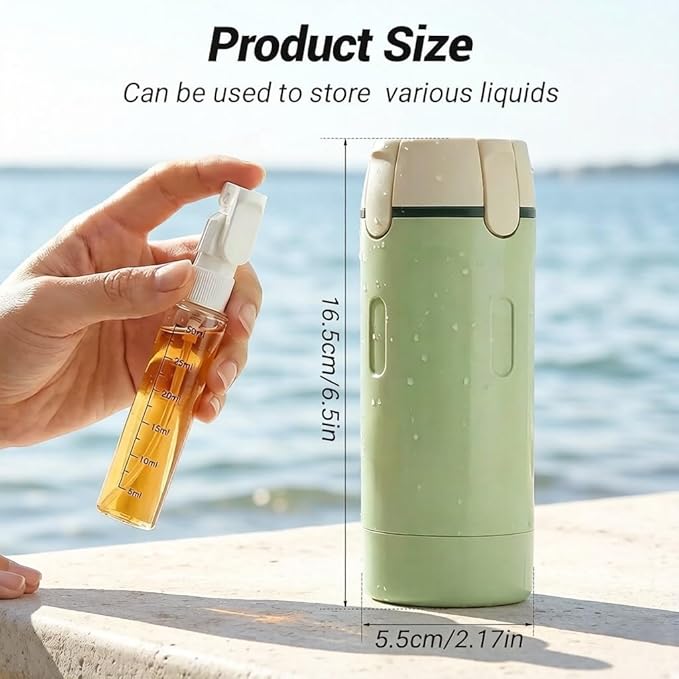 4 in 1 Travel Dispenser, Leak-Proof Travel Container, Portable Travel Showering Set, Capable of Holding Shampoo, Lotion, Hair Conditioner and Cream ((Color: Green))