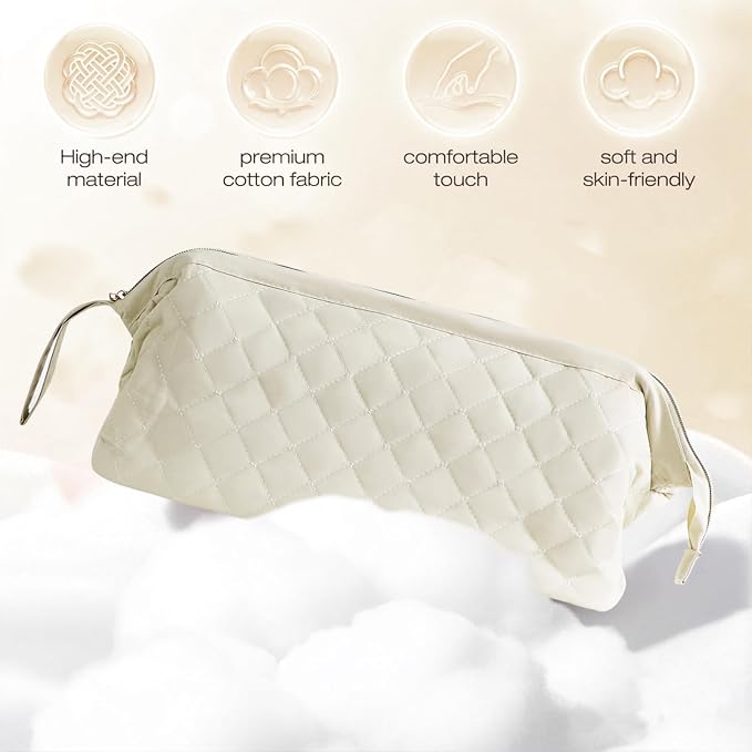 Stratalife Quilted Hair Tools Travel Bag with Polishing Cloth Compatible with Dyson Airwrap Shark Flex Style, Portable Toiletry Bag Hair Dryer Curling Iron Carrying Case Travel Essentials Khaki