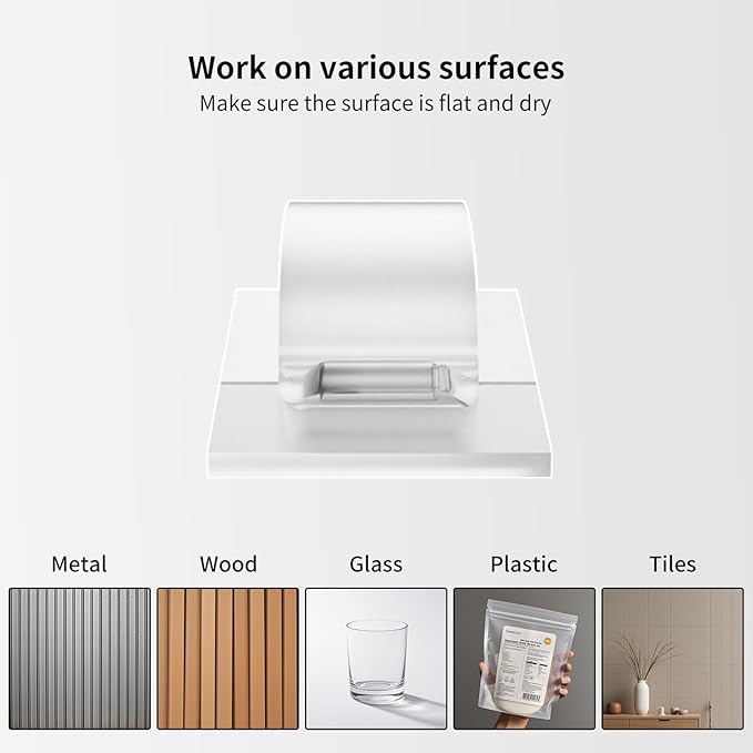 LinkDocs 30 PCS Adhesive Cable Wire Clips Clear, Cable Staples Outdoor Cable Management Wire Organizer Cord Holder for Under Desk, Car, Wall, TV PC Ethernet Cable (Clear)