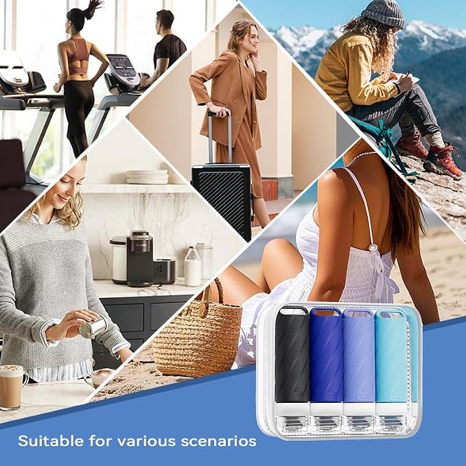 5 packs of toiletries travel bottles, TSA Approval silicone travel containers, leak proof refillable shampoo and conditioner are essential for travel, fitness, business trips, office use(blue)