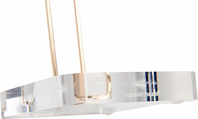 RUSSELL+HAZEL Acrylic Headphones Stand, Headset Holder, Office Accessories, Clear Acrylic with Gold Hardware, 4” x 5” x 10.5” (93922)