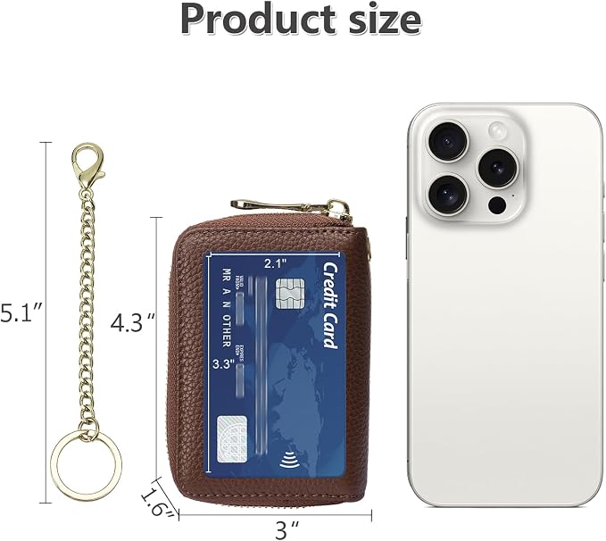 imeetu Rfid Credit Card Holder,Genuine Leather Businese Card Case,Rfid Blocking Wallet for Women & Men