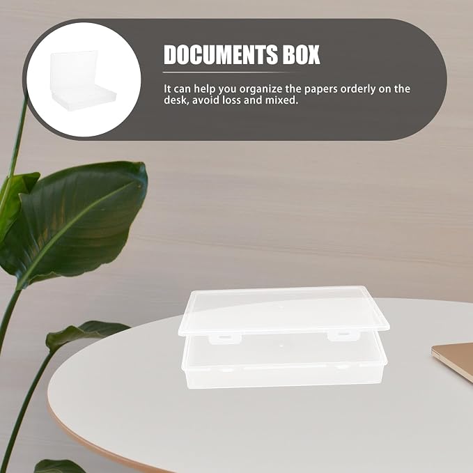 Capacity Transparent File Folder Organizer Box for Desktop Document and Certificate Storage Paper Holder for Office and Home Use Stackable Document Box to Keep Files Neat and