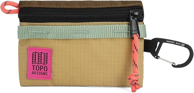 Topo Designs Accessory Bags, Travel Organizer Accessories for Smaller Items, Durable Storage Pouch, 3 Sizes, Fully Lined Pack Cloth (Mountain, Desert Palm/Sahara)