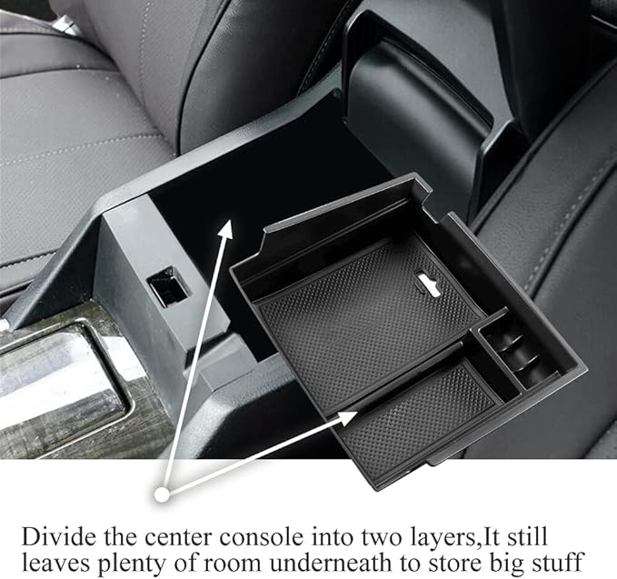 Vesul Center Console Armrest Storage Box Compatible with Honda Accord Sedan 2013 2014 2015 2016 2017 ABS Tray Insert Organizer Glove Pallet Black