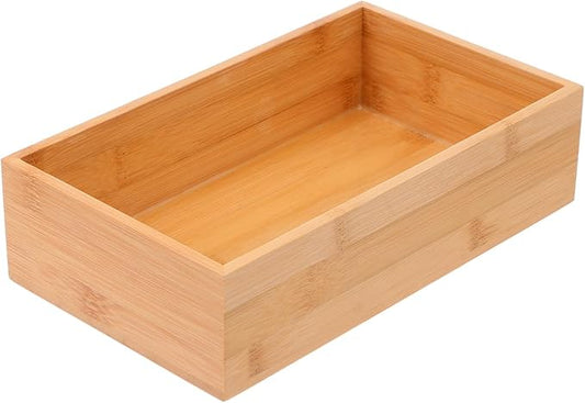 Ciieeo Natural Desktop Storage Box for Home Organization with Capacity Simple Design Decorative Bin for Living and Office Wood Material Safe for Family Use