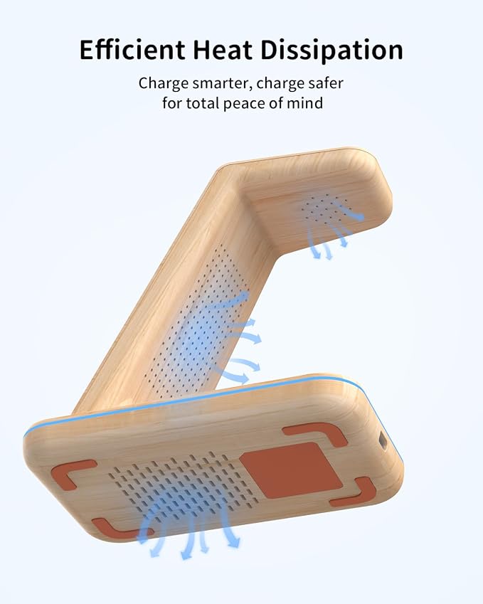 Wireless Charging Station for Apple Products: 3 in 1 Apple Wireless Charger for iPhone 16/15/14/13/12/11/SE/X Pro Max - Apple Watch Ultra/10/9/8/SE/7/6/5/4/3 - AirPods 2/3/4 Pro
