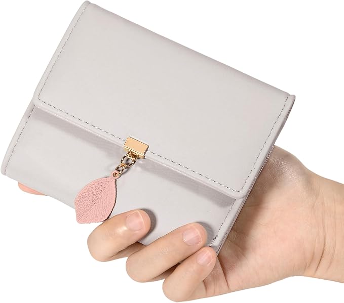 UTO RFID Wallet for Women PU Leather Leaf Pendant Card Holder Phone Checkbook Organizer Zipper Coin Purse | Leaf Pendant, Card Holder, Phone, Checkbook, Organizer, Zipper