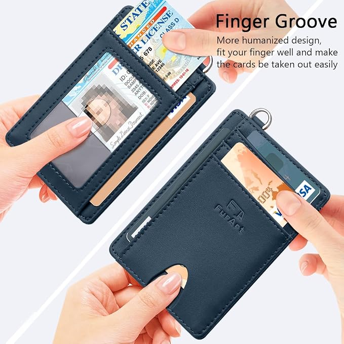 FurArt Slim Minimalist Wallet, Front Pocket Wallets, RFID Blocking, Credit Card Holder for Men