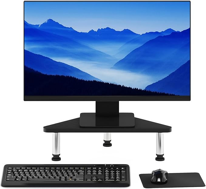 Furinno Turn-N-Tube Corner Monitor Riser Stand with Stainless Steel Tubes, Americano