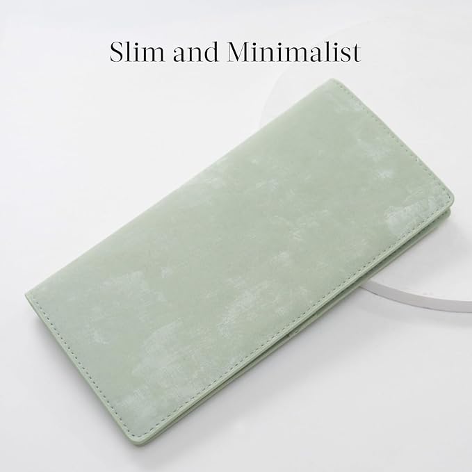 Bveyzi Ultra Slim Thin Leather RFID Blocking Credit Card Holder Bifold Clutch Wallets for Women