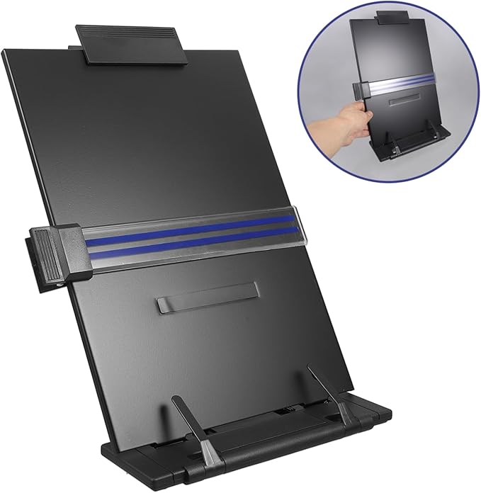 Adjustable Reading Stand Portable Book Stand Receipt Holder for Typing