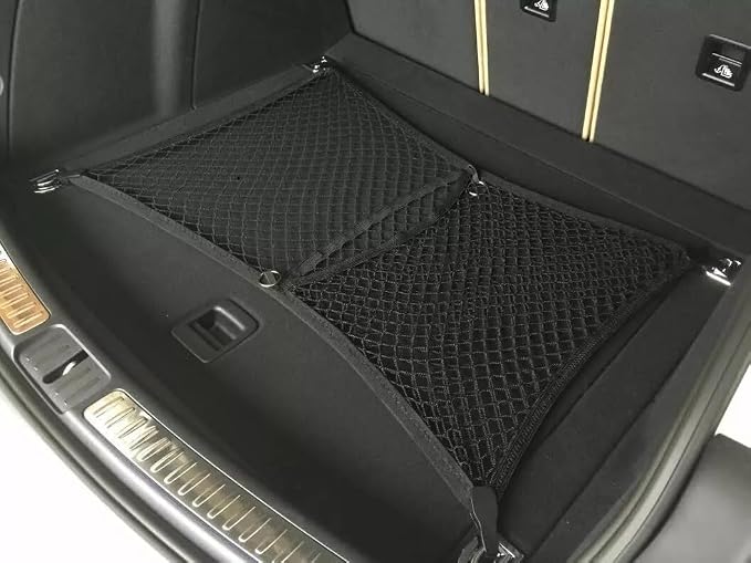 Trunk Organizer Cargo Net for Porsche Cayenne 2011-2026 – Floor Style Cargo Net for SUV – Premium Mesh Elastic Car Trunk Organizer Vehicle Carrier Storage – Compatible with Cayenne