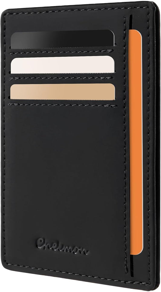 Chelmon Slim Wallet for Men, Minimalist Front Pocket RFID Blocking Credit Card Holder