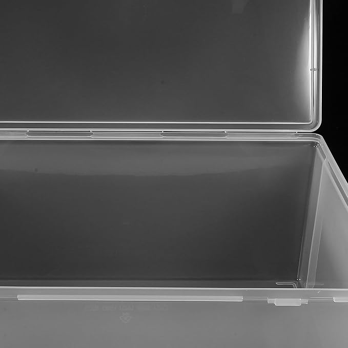 Portable Plastic Document Storage Box with Lid, High Capacity A4 File Organizer for Office and Home, Stackable Desktop File Holder for Certificates and Photo Storage
