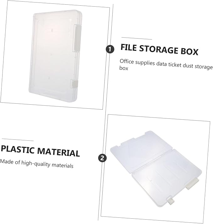 ARTIBETTER Multi-functional File Storage Box Latching Lid Dustproof Organizer for Office Supplies and Documents Stackable Desktop Storage Container