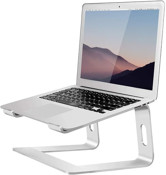 Orionstar Ergonomic Laptop Stand, Premium 5mm Aluminum Riser for 10-15.6 Inch Notebook Computer, Tool-Free Detachable Elevator Holder for Desk Office, Sturdy Riser for Eye-Level Neck Relief, Silver