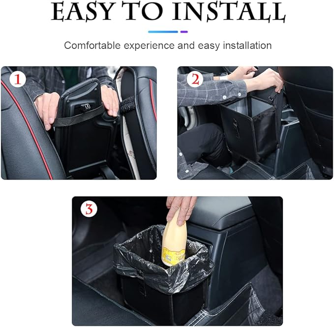 XINLIYA Foldable Car Trash Can, Hanging Waterproof Leakproof Trash Can Storage Bag for Car with Large Capacity, Car Interior Accessories (Small)
