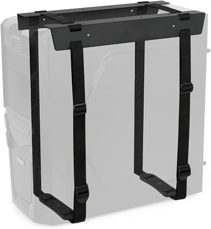 Desky Strap-On CPU Mount ??Under-Desk Adjustable PC Holder with Steel Bracket & Foam Padding ??Supports CPUs up to 22 lbs, Fits Towers up to 15.7" - Black
