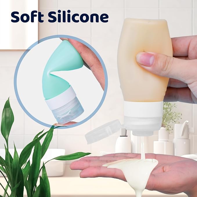 vodvob TSA Approved Travel Bottles Set, 16 Pack Leak Proof Silicone Refillable Containers for Toiletries, Perfect for Shampoo, Conditioner, Lotion & Travel Essentials (tz-1)
