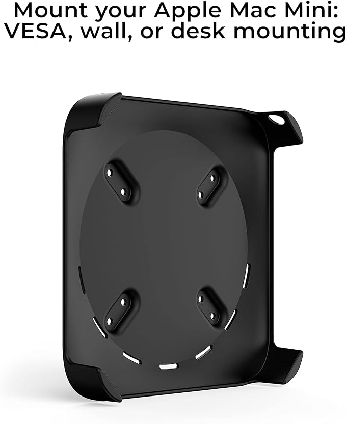 HumanCentric Mount Compatible with Mac mini, Custom Mount Adapter for Wall, Rack, Under Desk, Behind Monitor, 75x75mm and 100x100mm VESA Patterns, Does Not Work with 2024 M4 Mac mini
