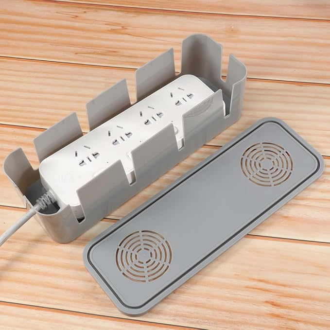 Plug Socket Safety Box Cable Management Organizer Cord Storage Box for Home Office 10.51X3.66X2.75 Inch