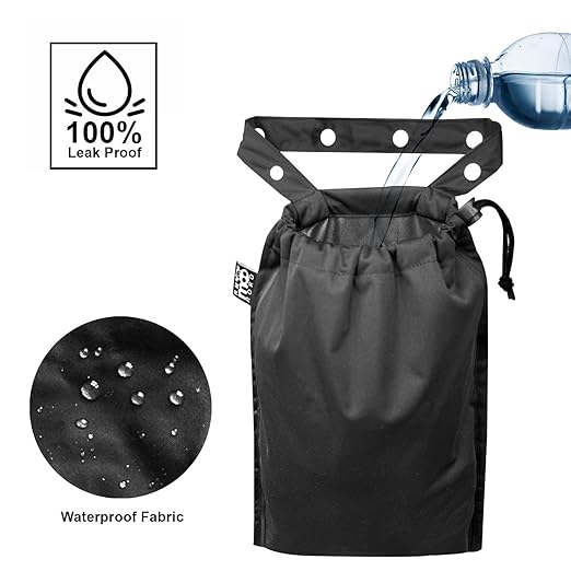 Cute Hanging Car Trash Garbage Bag 100% Leakproof Waterproof Multipurpose for Car Back Front Seat Console with Hanging Strap (Black)