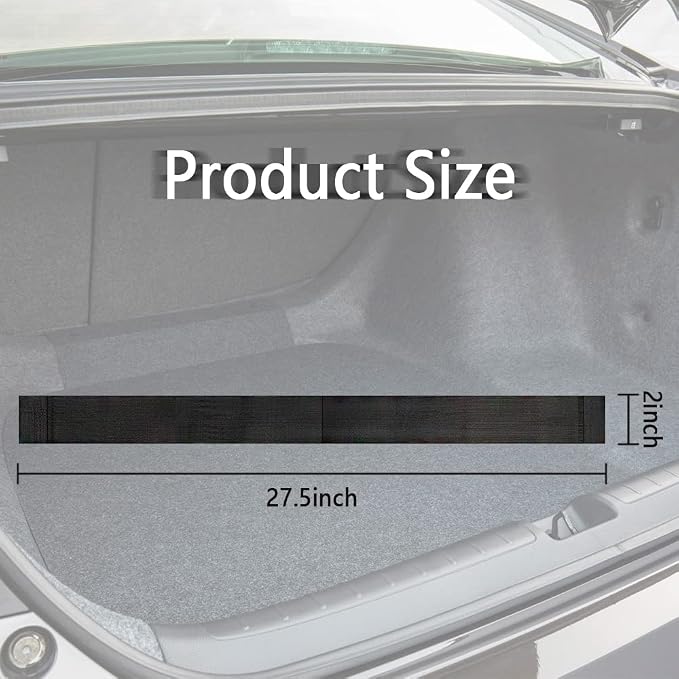 Elastic Car Trunk Organizer Straps with Hook and Loop Tape+2 "Pocket,20"/27.5" Car Organizers,Organize the Cluttered Trunk Keeps Items from Rolling Around (27.5inch Long)