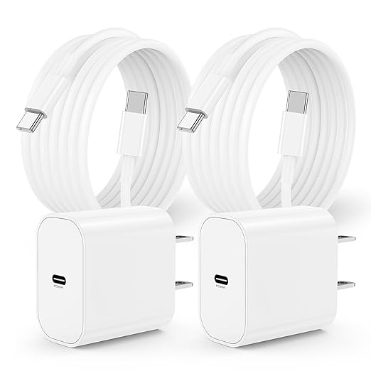 iPhone 15 Charger Block, 20W USB C Fast Charging Plug/6ft Type C to C Cable Cord Long for Apple iPhone 15 Plus/15 Pro Max,iPad Pro 12.9/11 inch 4/3/Air/Mini 6 Generation,Wall Power Adapter Cube Brick
