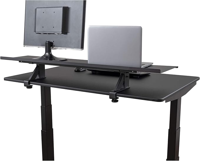 Stand Up Desk Store Clamp-On Adjustable Height Desk Shelf Monitor Stand (48" Wide)
