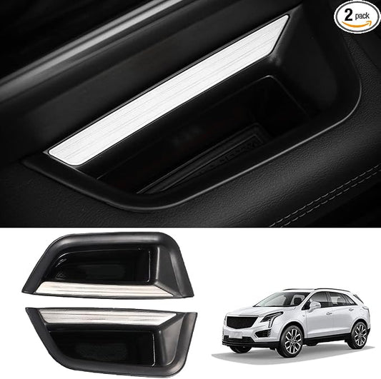 2pcs XT5 Front Side Door Handle Storage Box Holder Upgraded Door Armrest Organizer for Cadillac XT5 2023 2022 2021 2020 2019 2018 2017