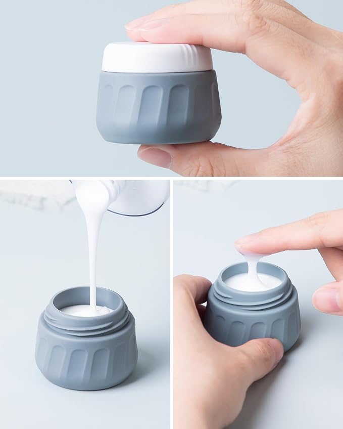Mrsdry Travel Bottles for Toiletries 8 Pack, Travel Size Toiletries, Tsa Approved Travel Size Containers 3oz, with Travel Essentials Clear Bag, Leak Proof Silicone Squeezable Creams Jars